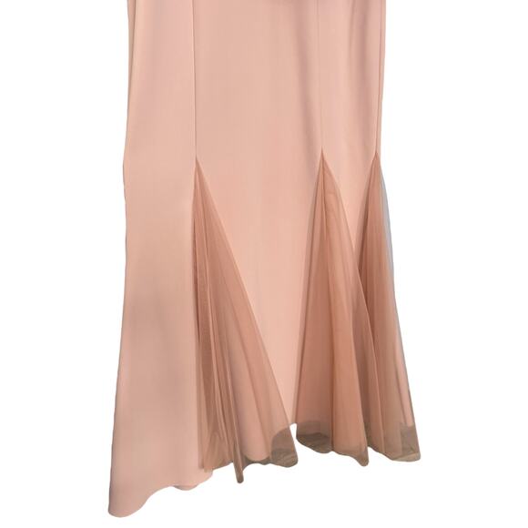 Chiara Boni Size Italian 52 Lady Illusion Maxi Dress Blush Pink Formal Gown‎ - Picture 6 of 13